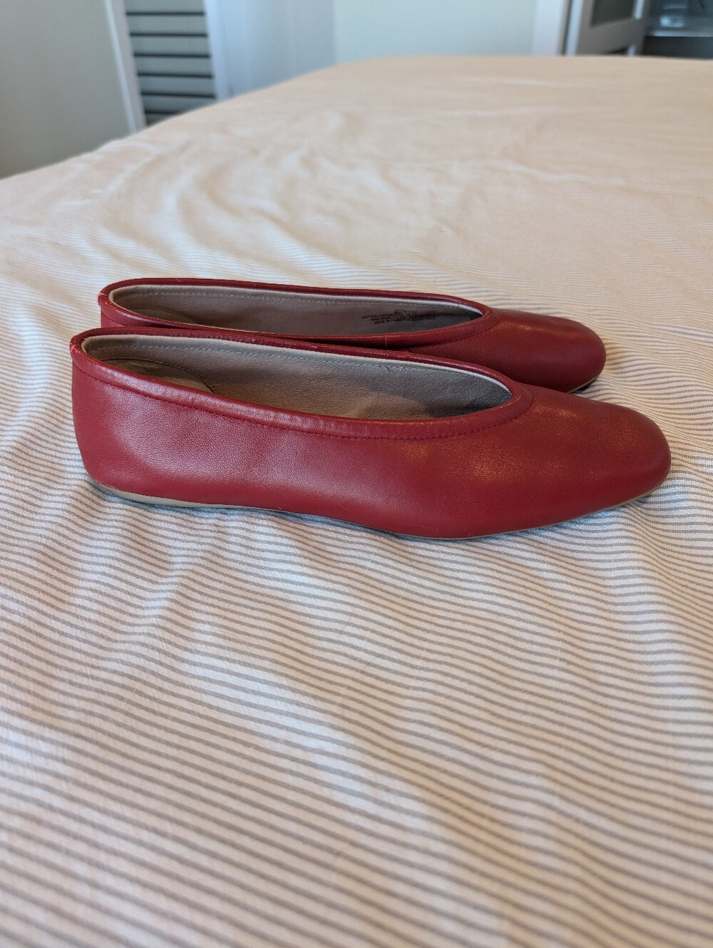 Corso Como Red Square Toe Leather Flats Size 8US